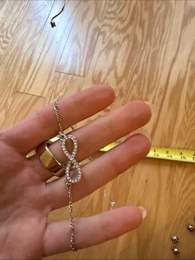 Lia Sophia Silver Infinity Necklace with Pavé Accents